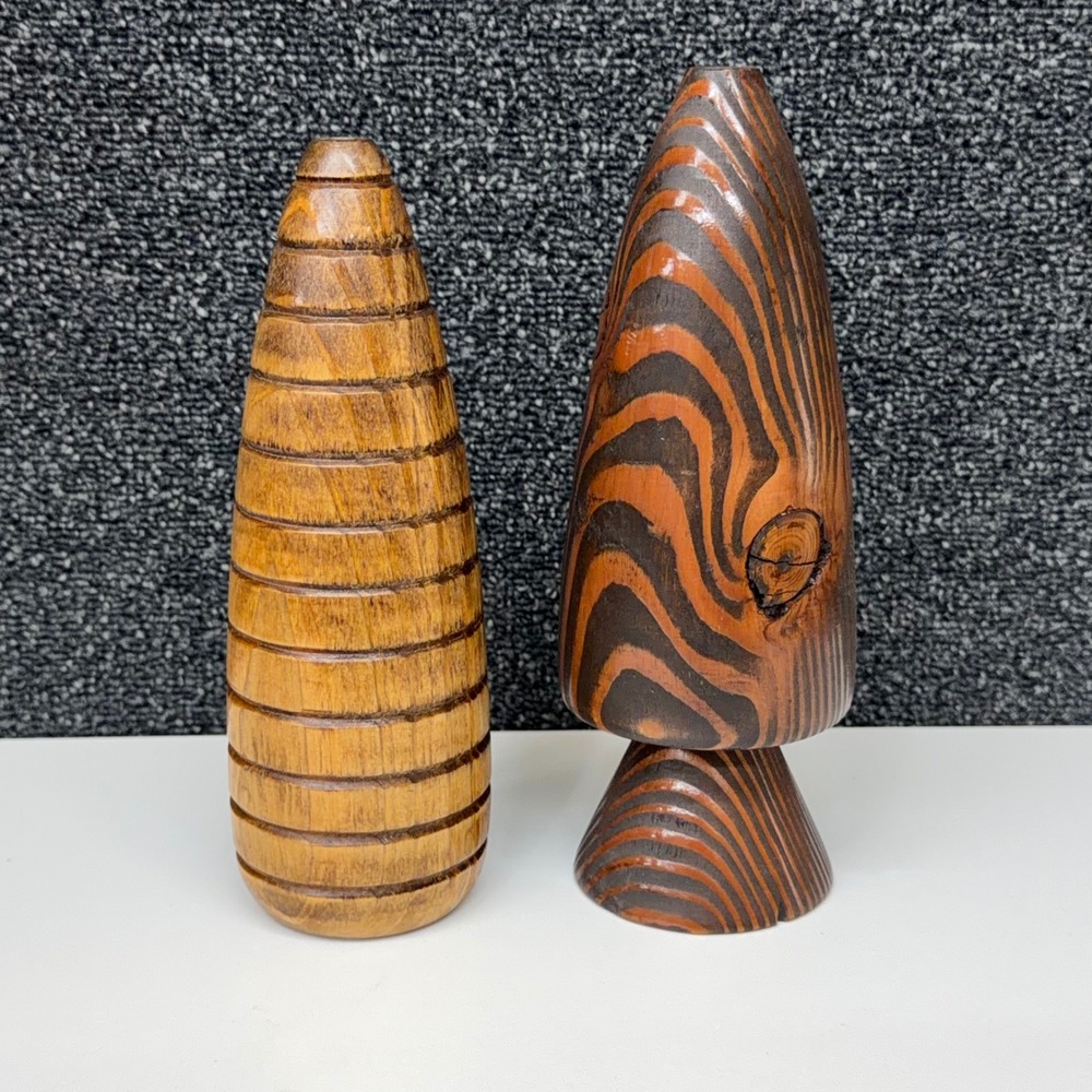 God Makes It I Turn It Handcrafted Wood Tree Sculptures Set of 2 Rockier AL